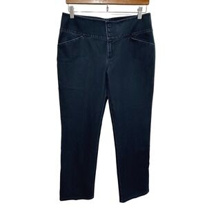 Lafayette 148 Jeans Womens 8 Petite Blue Straight Leg Stretch Classic Minimalist